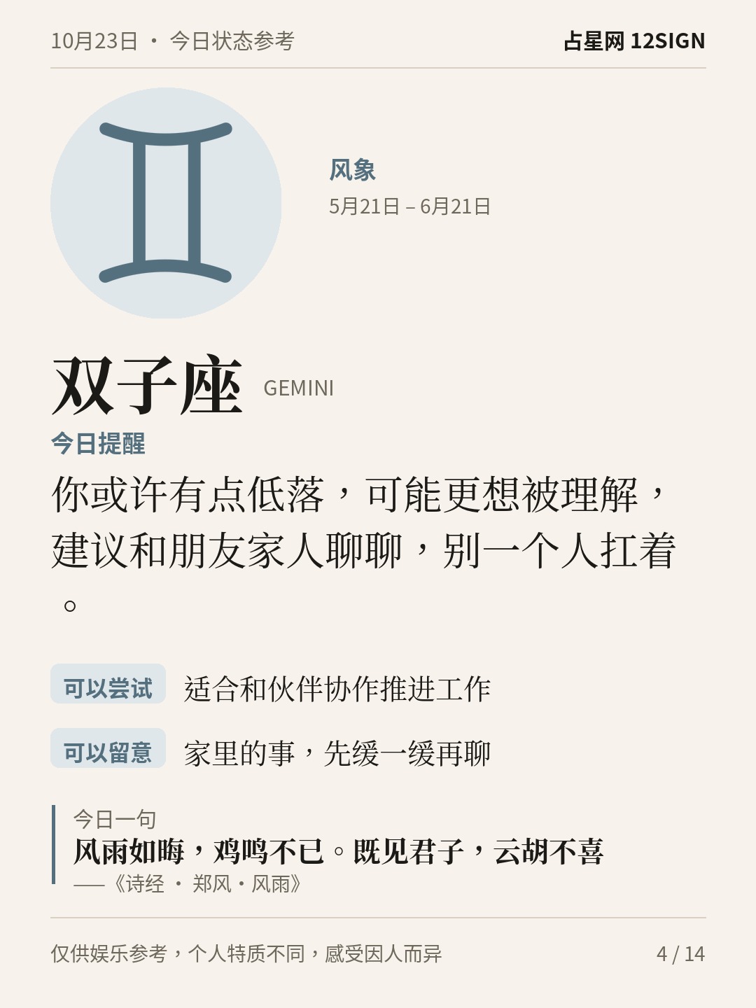 10月23日十二星座状态参考｜慢慢疏解 4/14